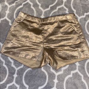 Gold sparkly shorts